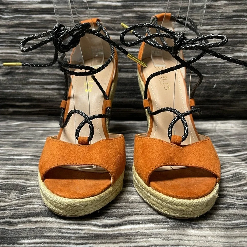 EUC Charles by Charles David Boston Microsuede Wedge Sandals